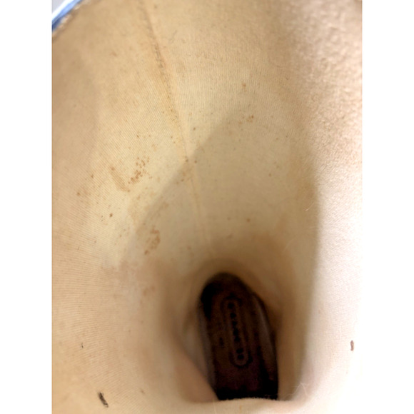 Coach Paisley Womens Rubber Pull On Tall Rain Boots Blue All Over Logo Sz 7m - Picture 10 of 11